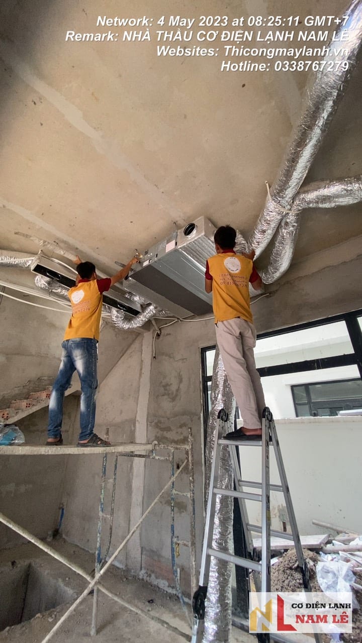 THI CÔNG MÁY LẠNH GIẤU TRẦN NỐI ỐNG GIÓ KHO XƯỞNG UY TÍN TPHCM